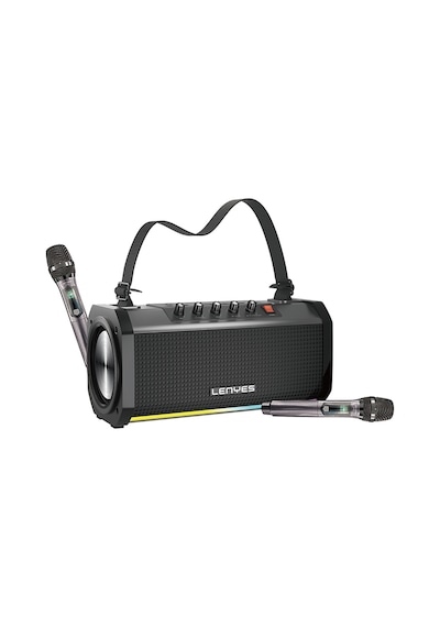 Lenyes S863 Rgb Led Işıklı Mikrofonlu Tws Bluetooth Speaker Hoparlör V5.3 Siyah