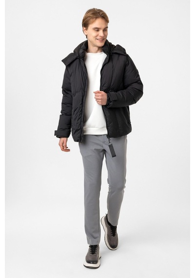 Back And Bond Siyah Regular Fit Kapüşonlu Puffer Mont Çok Renkli
