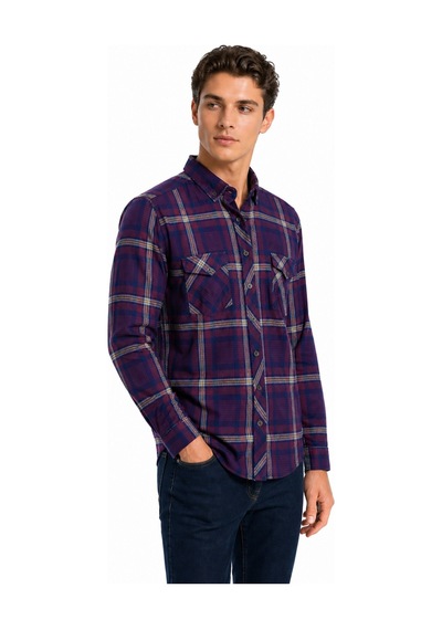 Dynamo Erkek Ekose Silim Fit Gömlek Çift Cepli Bgl-st05378 Mürdüm Dynamo Erkek Ekose Silim Fit Gömlek Çift Cepli Bgl-st05378 Mürdüm