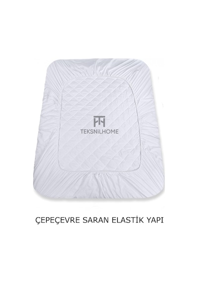%100 Mikrofiber Kapitone Yatak Koruyucu Alez Full Kenar Çarşaf Fitted Tek Çift Battal Bebek Beyaz