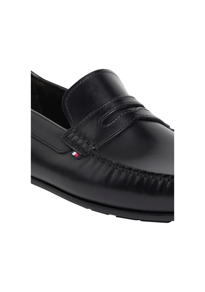 Tommy Hilfiger Core Deri Driver Siyah Erkek Ayakkabı-13046 Siyah