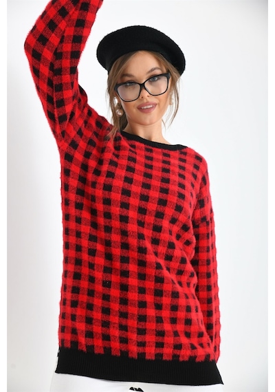 Ftz Women Kadın Kare Desen Bluz Siyah 21-6334-siyah Ftz Women Kadın Kare Desen Bluz Siyah 21-6334-siyah