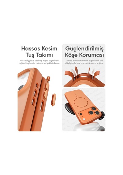 İphone 17 Pro Max/18 Pro Max İçin Magsafe İle Uyumlu Kılıf Metal Tuşlu Çizilmelere Ve Soyulmalara Karşı Dayanıklı Materyal, Dokulu Kenarlı Koruyucu Lacivert, 17 Pro Max/18 Pro Max