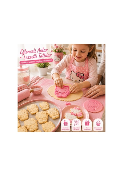 Hello Kitty Tasarımlı 3d Kurabiye Kalıbı Ve Şeker Hamuru Kopat Pasta Süsleme Aparatı Diğer