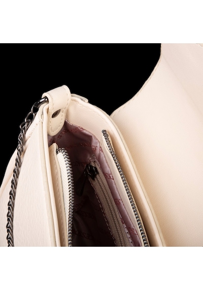 Nas Bag Mini Kapaklı Çapraz Çanta En 20 Cm , Boy 12 Cm Krem Victoria