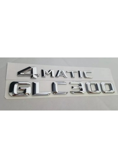 Benz Glc 300 Ve 4matic Krom Bagaj Yazısı Seti 2'li Üçgen Tip 3m 3d Abs