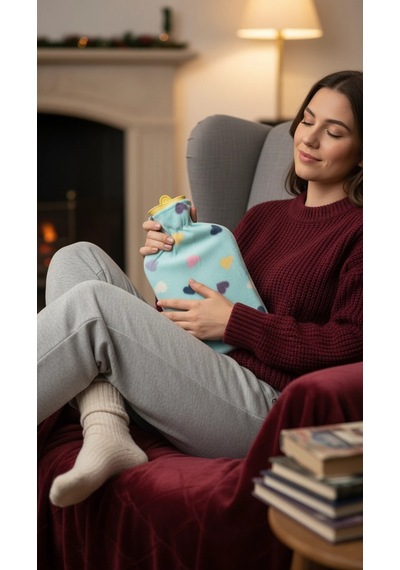 Tam Kılıflı Sıcak Su Torbası 1.8l - Peluş Kılıflı Termofor Renkli