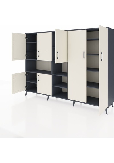 Hyperion Dolap 13 Raflı 7 Kapaklı 220x44x163 Antrasit-aytaşı/antr Antrasit-aytaşı/antrasit Hyperion Dolap 13 Raflı 7 Kapaklı 220x44x163 Antrasit-aytaşı/antr Antrasit-aytaşı/antrasit