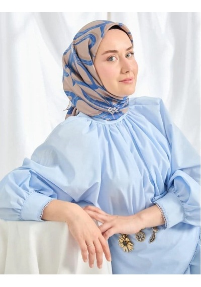 Silk Home Twill İpek Eşarp - 11548-17 Koyu Vizon