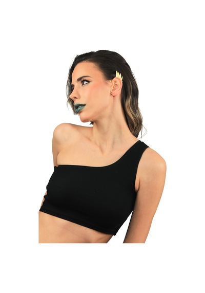 Kadın Mat Altın Renk Kaplama Sol Kulak Geçirmeli Model Yaprak Formlu Ear Cuff Küpe Altın