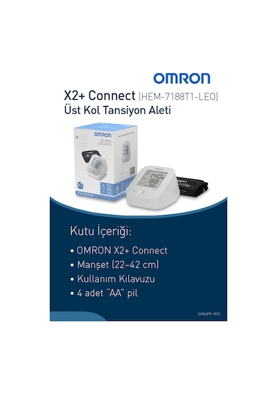 Omron HEM-7188T1-LEO X2+ Connect Üst Koldan Ölçer Dijital Tansiyon Aleti + XLS Çanta