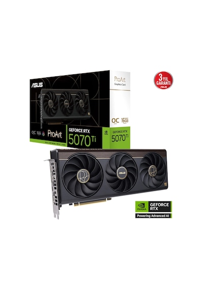 Asus Proart-rtx5070tı-o16g, 16gb, 256bit, Gddr7, 1xhdmı, 2xdp, 1xtype-c, Gamıng Ekran Kartı
