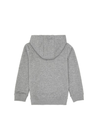 U.S. Polo Assn. Erkek Çocuk Gri Melanj Basic Kapüşonlu Sweatshirt 50308439-VR086