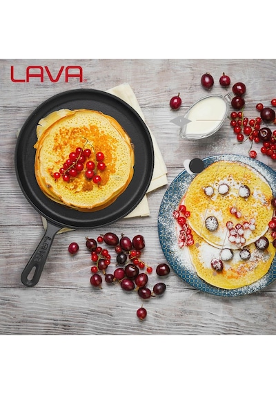Döküm Krep / Pizza / Pancake Tavası, Yuvarlak, Metal Saplı, 20cm Çok Renkli