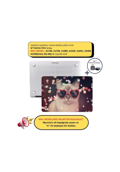 Macbook Pro 13 Kedi Desenli Kılıf A1706 A1708 A1989 A2159 A2251 A2289 A2338 M1 M2 Uyumlu Tpu Sert Kılıf İnce Hafif Koruyucu Kapak Pembe Belirtilmemiş