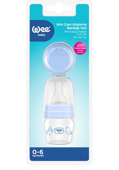 Mini Cam Alıştırma Bardağı Seti 30 ML Mavi