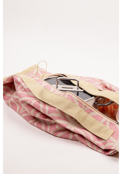 Fabric Craft Bag Yemek Taşıma Çantası Duck Kumaş Katlanabilir Büyük Boy Mutfak Taşıma Çantası Gülkurusu