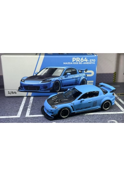 Pop Race 1/64 Mazda Rx8 Re-amemiya Light Blue 270