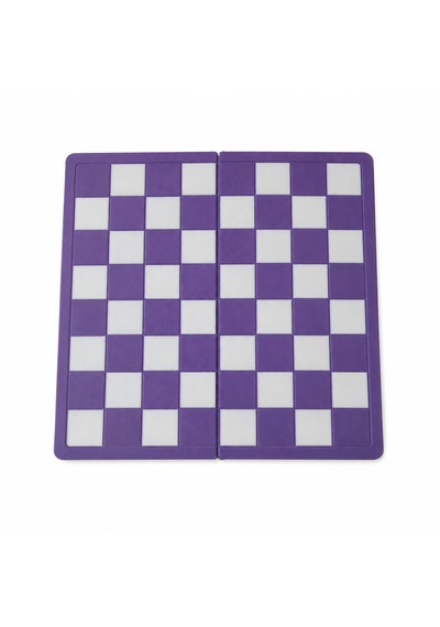 Katlanabilir Mini Satranç Takımı 21 X 21 Cm Taş Saklama Bölmeli Seyahat Tipi Taşınabilir Satranç Seti Mor Beyaz