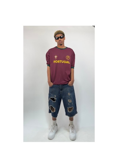 Zaee Football Culture Oversize Tişört Bordo
