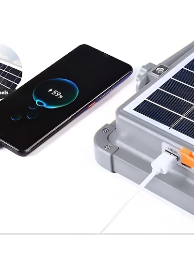 Cata Ct-4698 Solar Projektör 200w Şarjlı Led Projektör Ip65 3 Renk Modlu Dimmerli Işık
