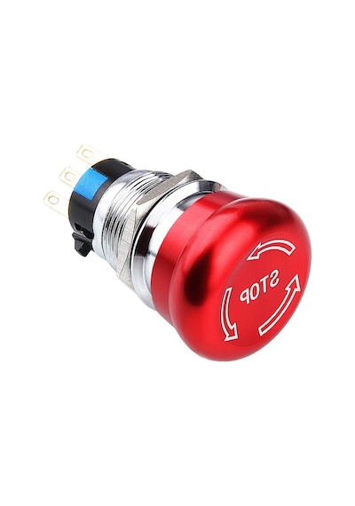 19m-q1 19mm Metal Acil Stop Butonu 1no+1nc - Logolu