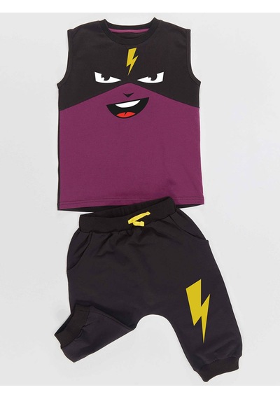 Denokids Şimşek Maske Erkek Çocuk T-shirt Kapri Takım Çok Renkli Denokids Şimşek Maske Erkek Çocuk T-shirt Kapri Takım Çok Renkli