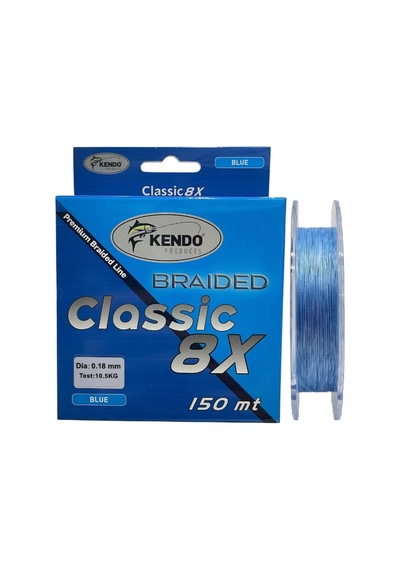Kendo Classic 8x 150mt 0.18mm 10.5kg Örgü İp Misina Blue