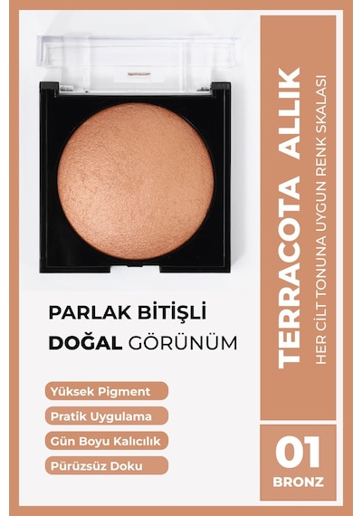 Cocosh She Terracota Allık 10 Gr 01 Bronz, Kolay Dağılım, Topaklanmaz, Ince-pürüzsüz Doku, Canlı Görünüm - 01 Bronze Diğer