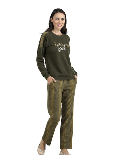 Flz Kışlık Yumuşak Uzun Kol Pijama Takımı Dowry 09-96 Haki