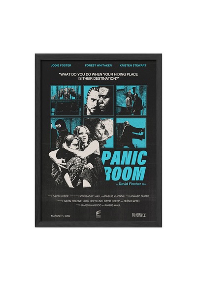Panic Room Siyah Ahşap Çerçeveli Poster, Dekoratif Film Duvar Tablosu