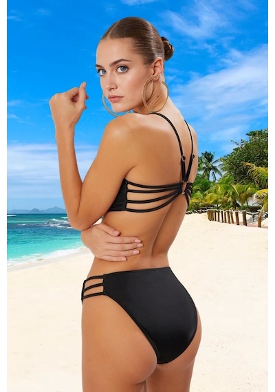 Ersefa Tasarım Bikini Takımı Ergonomik Kesim Plaj Ve Havuz İçin Şık Deta Siyah