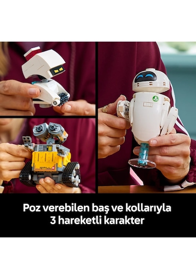 LEGO® ǀ Disney ve Pixar WALL-E ve EVE 43279 - Yetişkinler için Animasyon Film Temalı Koleksiyonluk Model Yapım Seti (811 Parça)
