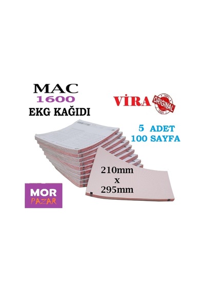 Mac 1600 Ekg Cihazı Kağıdı 210mm X 295mm Z Katlama A4 -5 Adet 100 Sayfa