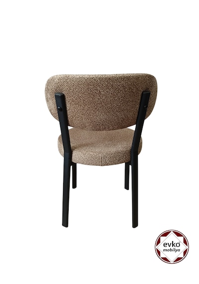 Evko Mobilya Smart Sandalye, Mutfak Salon Sandalyesi, 2 Adet Sandalye, Metal Sandalye, Yemek Sandalyesi, Otel Cafe Restoran Sandalyesi Kahverengi