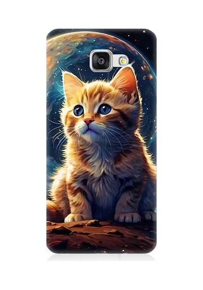 Samsung Galaxy A5 2016 Uyumlu Uzayda Kedi Desenli Silikon Kılıf
