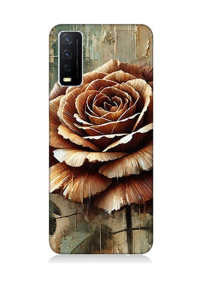 Vivo Y11s Uyumlu Altın Bronz Gül Zarafeti Desenli Silikon Kılıf Çok Renkli
