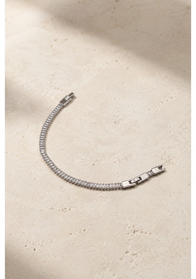Balenbi Jewelry Kadın Sıra Taşlı Tenis Model Kararmaz Çelik Bileklik Gümüş Renk 1124