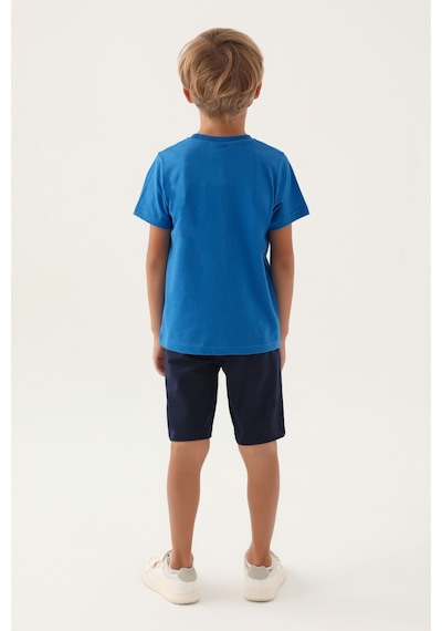 U.S. Polo Assn. Lisanslı Crew Neck Cobalt Erkek Çocuk Bermuda Takım 5274-43147 Cobalt