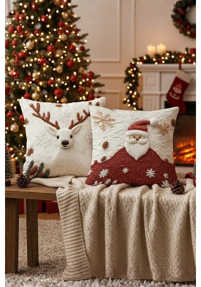 Yılbaşı Yastık Kılıfı, Noel Baba Ren Geyiği Desenli 2li Kırlent Yılbaşı Dekorasyon Dijital Baskı Ren Ve Noel - 800006344 Ren Ve Noel Yılbaşı Yastık Kılıfı, Noel Baba Ren Geyiği Desenli 2li Kırlent Yılbaşı Dekorasyon Dijital Baskı Ren Ve Noel - 800006344 Ren Ve Noel