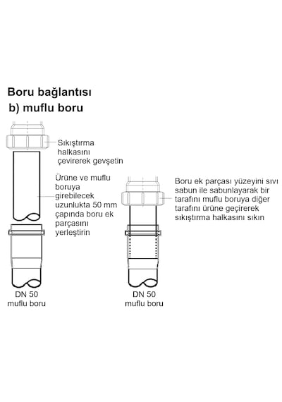 Banyo Mutfak Klima Evye Gideri Sifonu Kötü Koku Önleyici Aparat