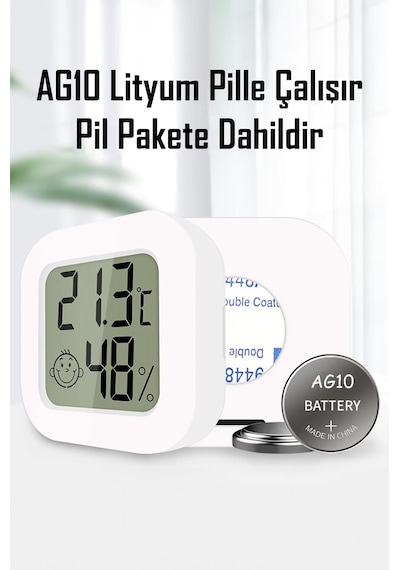 Mini Sıcaklık Nem Ölçer Lcd Ekranlı Oda Termometre Duvara Takılabilen Masaüstü Isı Göstergesi