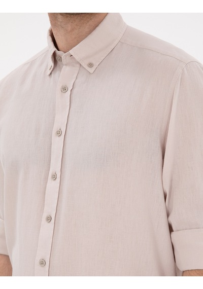 Pierre Cardin Erkek Bej Gömlek Desenli 50303388-vr011 Bej
