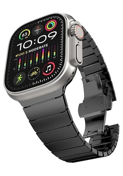 Apple Uyumlu Watch  11-10 46mm 6 7 8 Se Ultra   42 44 45 49mm Titanyum Çelik Paslanmaz Kordon