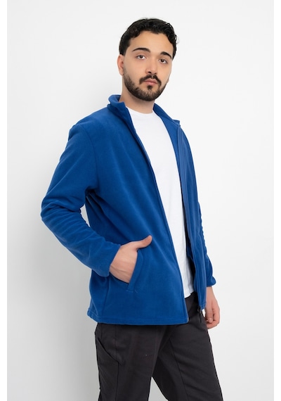 Dasüniforma Unisex Anti-pilling Tüylenme Yapmayan Standart Fit Tam Fermuarlı Soğuk Geçirmez Polar Hırka Mavi