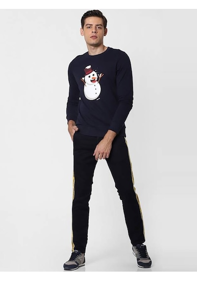 Jack & Jones Erkek Sweatshırt 12161796-navy Lacivert