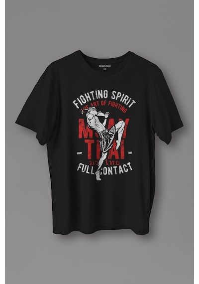 Unisex T-shirt Muay Thai Fight The Art Of Fighting Dövüş Siyah Baskılı Tişört 001