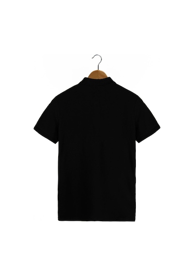 Erkek Siyah Basic Slim Fit Polo Yaka T-shirt Siyah