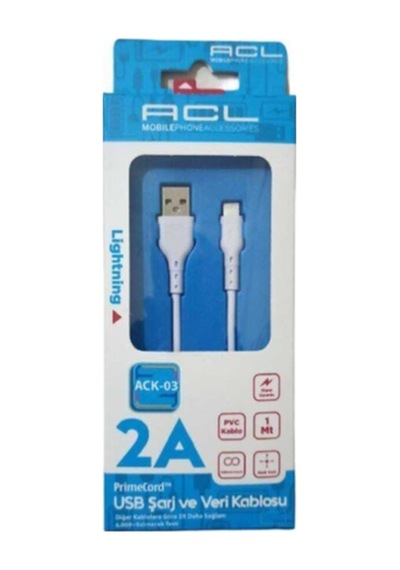 Ack-03 Apple iPhone Uyumlu Usb Lightning Veri Data Şarj Kablo 2a 1 Mt.