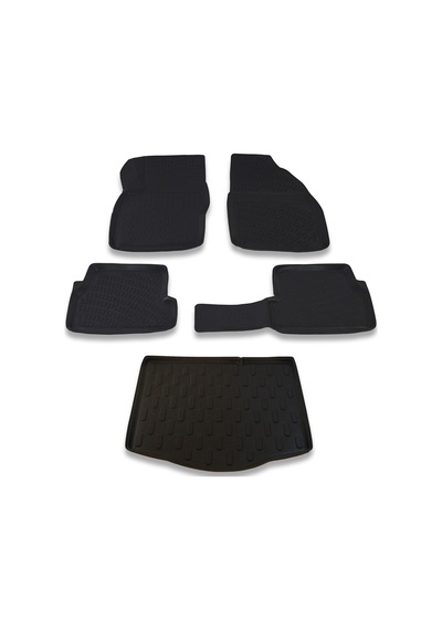 Ford Focus 2 Hb Ince Stepne 2005-2011 Paspas ve Bagaj Havuzu Seti Siyah